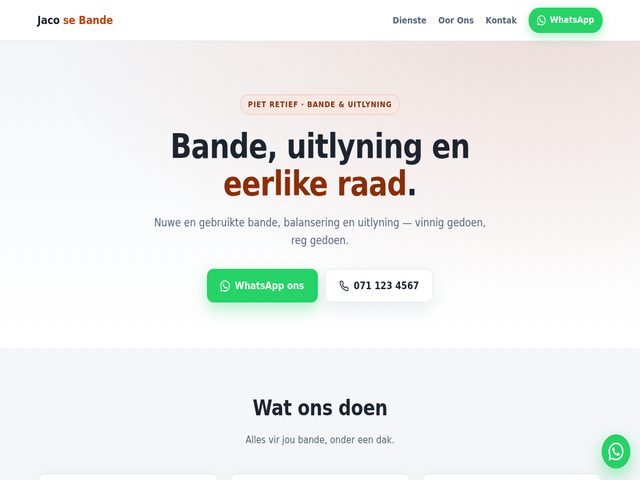 Sample one-page business website by IT Tether Solutions