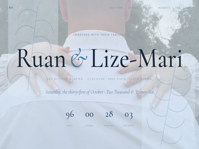 Wedding website built by IT Tether Solutions
